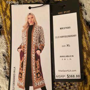 Max Sport by maxazria leopard print open cardigan